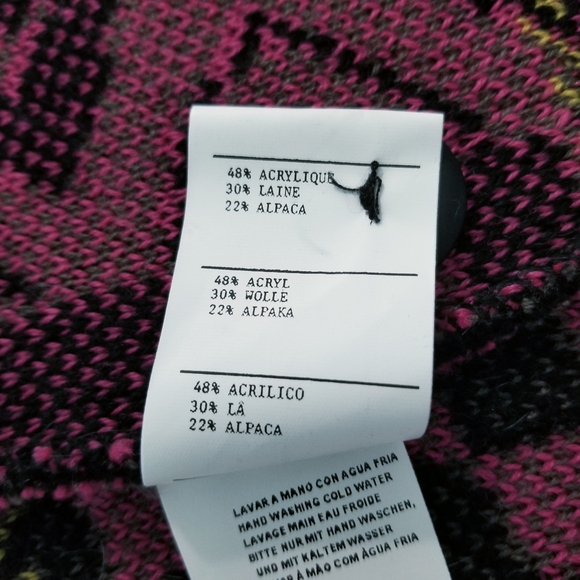 Anthro Aldomartins Wool Alpaca Mixed Design Long Cardigan Sweater Coat US 4 - Picture 8 of 8